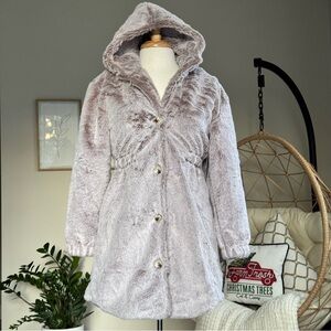 Cozy Hooded Faux Fur Coat | Size S | NWT